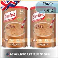 SlimFast Balanced Meal Shake, Café Latte Flavour, 16 Servings,584 g (Pack of 2)