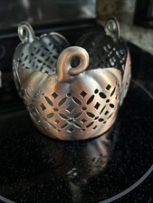 Bath & Body Works COPPER PIERCED PUMPKIN & LEAF 3 WICK 14.5 OZ CANDLE HOLDER