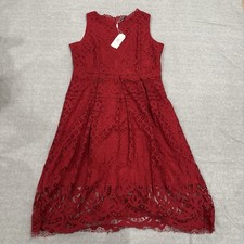 Veiisar NWT Women’s XL Sleeveless Lace Midi Red Dress