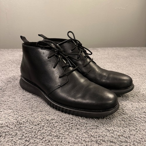 Cole Haan Chukka Boots Mens 11 Black Leather Comfort Hybrid ZeroGrand Classic