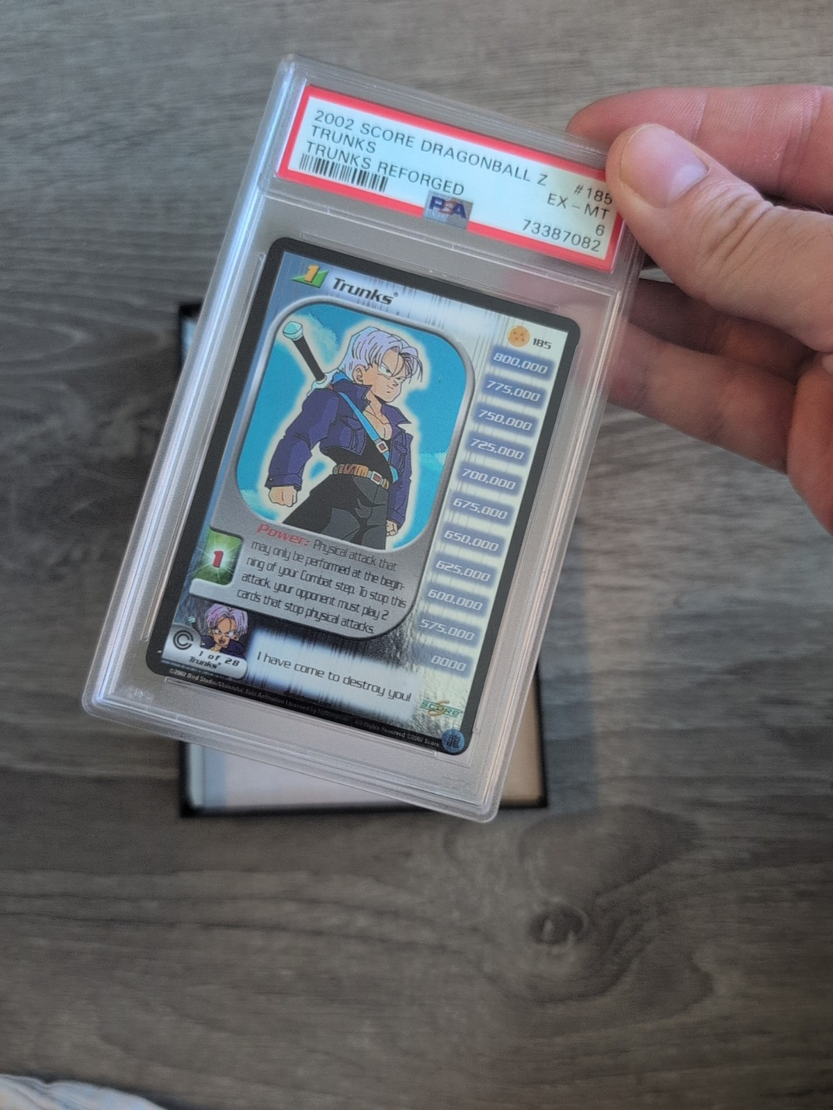 PSA Graded 6 2002 Dragon Ball Z Score future Trunks 185 + CUSTOM Frame Included view 10