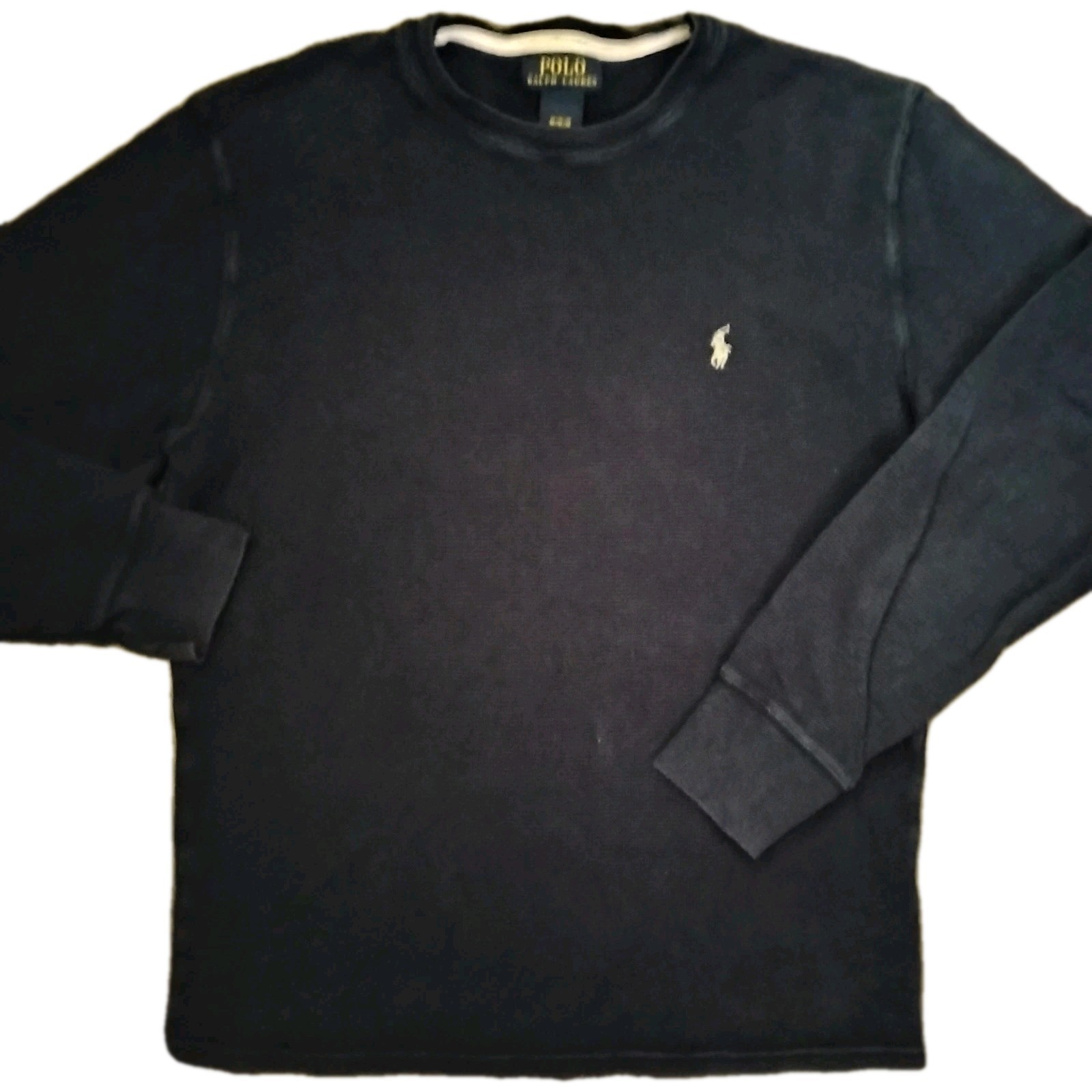 Polo Ralph Lauren Sweater Mens Medium Pima Cotton Knit Pullover Crew Neck Gray