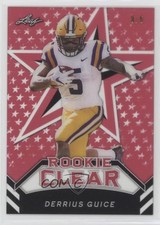 2018 Leaf Clear Rookies Red 3/5 Derrius Guice #RC-05 pn1