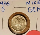 NICE GEM 1935s MERCURY DIME, GREAT DETAILS, GREAT DETAILS. MUST SEE !