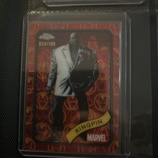 2025 Topps Chrome Marvel Iron Man Red Gold Lazer Refractor /100 Kingpin #164