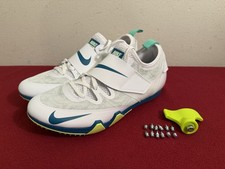 Nike Pole Vault Elite Track  Field Spikes White Green FZ9649-100 Size 8.5 NEW