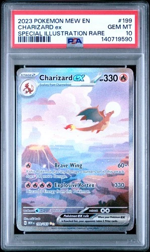 2023 POKEMON MEW EN-151 SPECIAL ILLUSTRATION RARE #199 CHARIZARD EX PSA 10