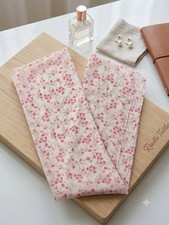 Women's Pink Floral Lightweight Scarf Soft Elegant Shawl Wrap Spring Summer