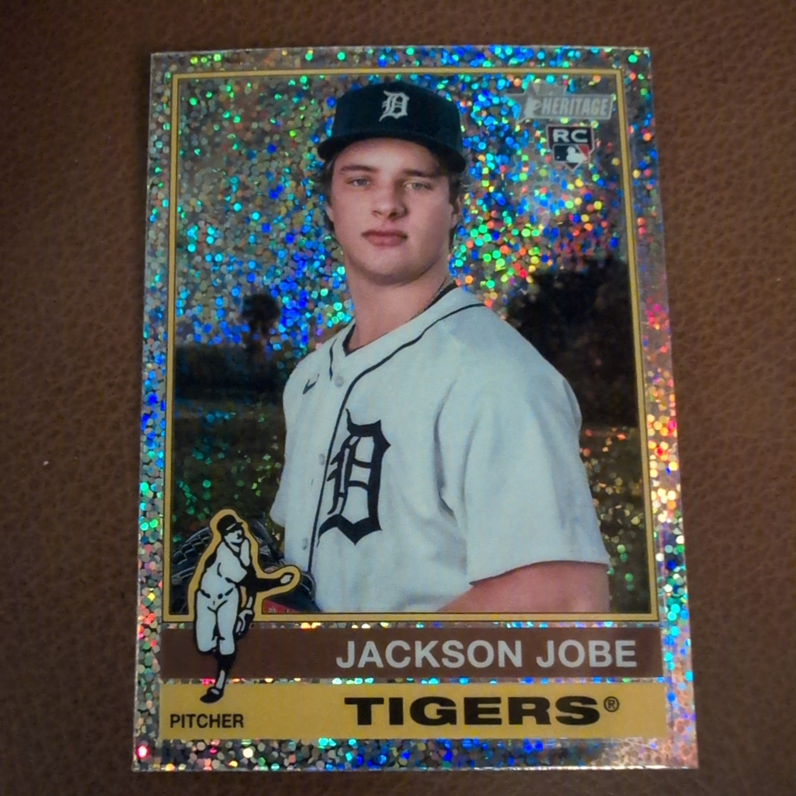 2025 Topps Heritage #389 Chrome Jackson Jobe Silver Sparkle Refractor Rookie RC