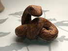 Vintage Carved Wood Japanese Netsuke Coiled Snake Very Detailed Lovely Patina — photo 3
