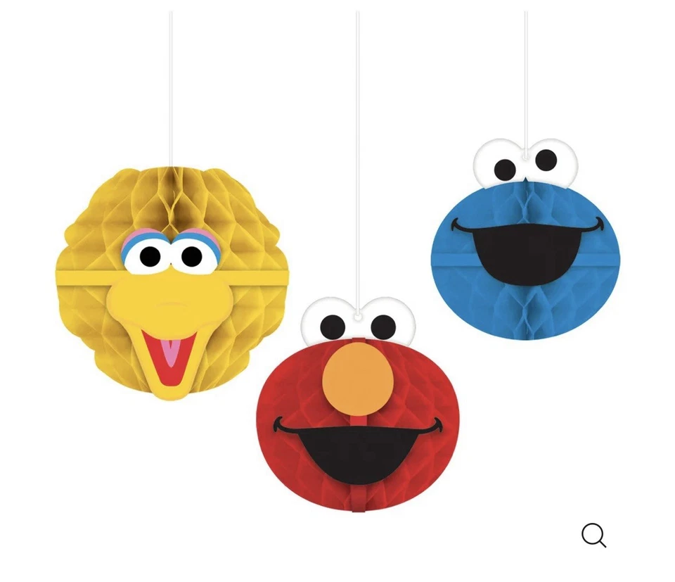 Decoraciones de cumpleaños calle sésamo panal olmo gran pájaro galleta monstruo y un Foto 3 de 3