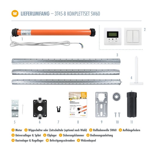 Sw60 Rotor Rolladenmotor Komplettset SW60 Rohrmotor mit elektronischen ...