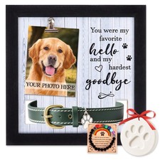 Pet Memorial Frame with Collar Holder, Pet Memorial Gifts for Dogs with Pet P...