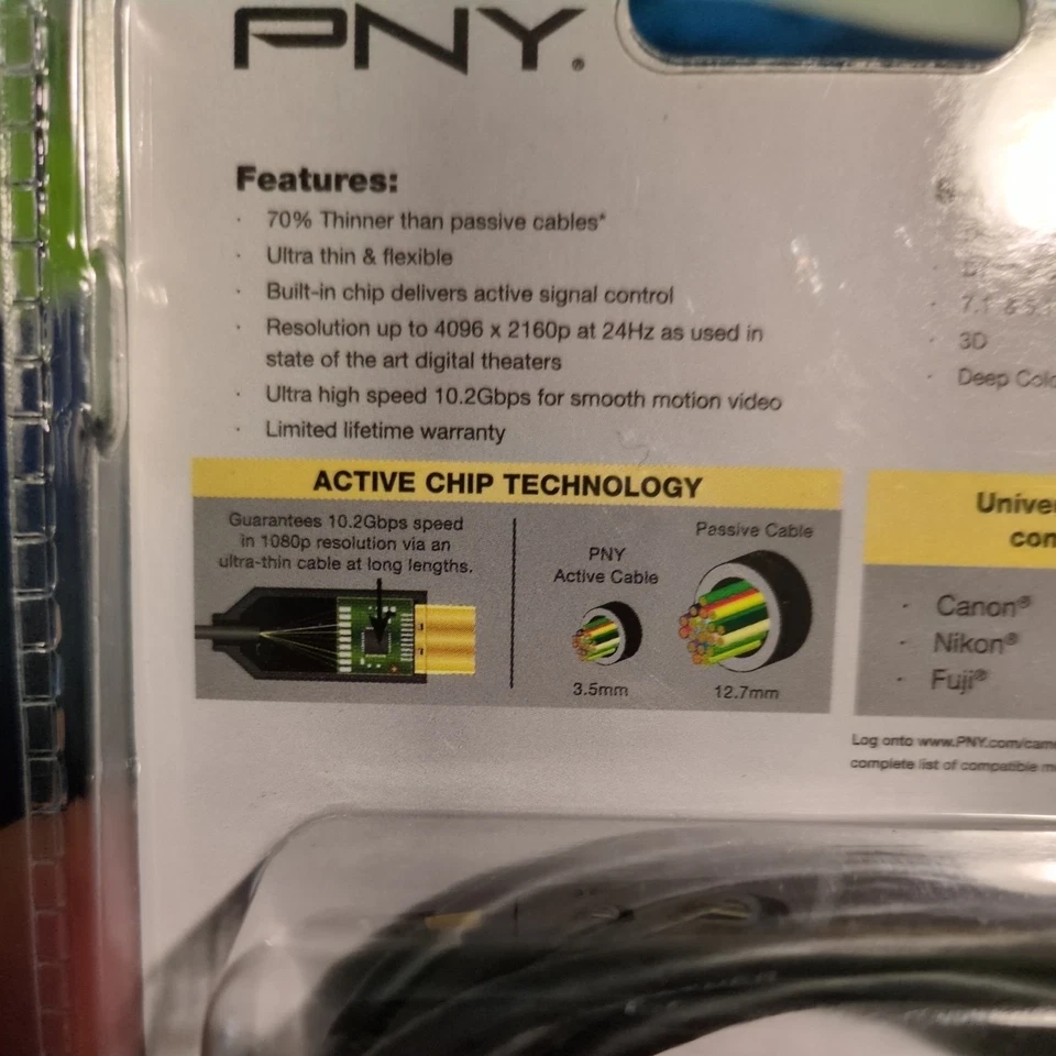PNY Make Life Simple HDMI 10ft Connector High Speed Cable New Factory Sealed - Image 4 of 4