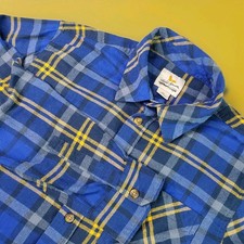 Field and Stream Men's Medium Long Sleeve Button Up Flannel Shirt Blue Plaid