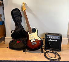 GUITAR Yamaha Pacifica Brown Solid Body 6-String RH 22-Fret + MG10CF Amp Bag