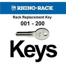 Rhino-Rack replacement keys by code / Series 001 - 200