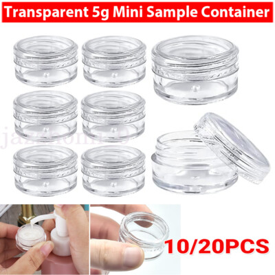 UP 20 Stück 5g Probe Flasche Kosmetik Make-up Glas Topf Gesichtscreme Lippenbalsam Behälter