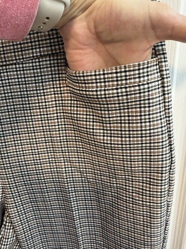Kim Rogers 12 Pants Pull On Plaid Tan Stretch Straight Slim Leg Preowned - Bild 3 von 10