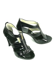 black patent dress sandals