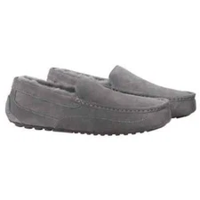 Kirkland Signature Mens Slippers Grey Cow Suede Shearling Choose Size