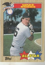 FREE SHIPPING-MINT-1987 (RED SOX) Topps #608 Wade Boggs ALL STAR+BONUS CARDS