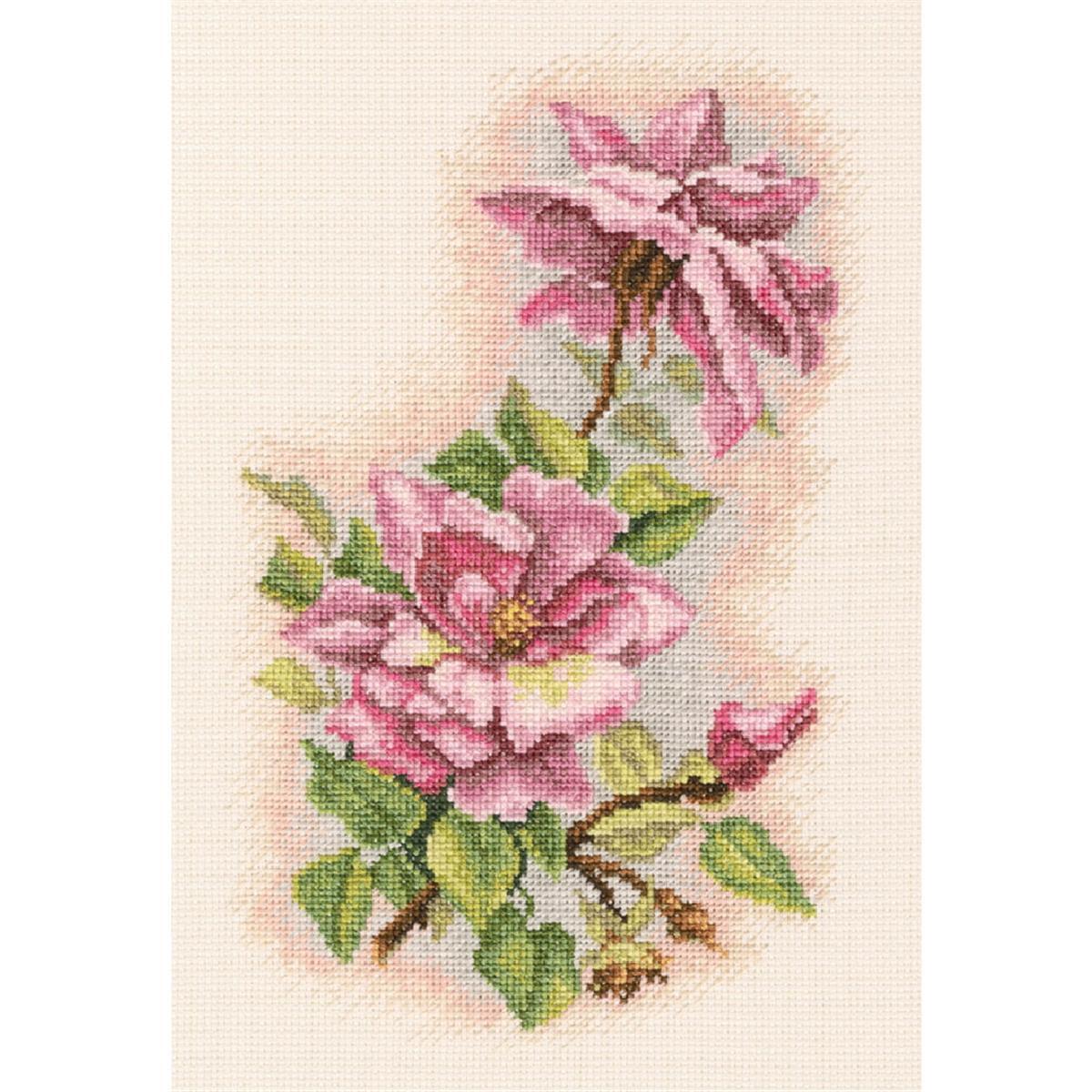 RTO counted Cross Stitch Kit ""Silk roses"" M524, 16x24 cm, DIY