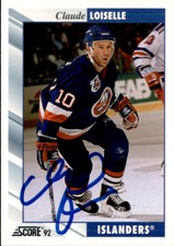Claude Loiselle Signed Auto 1992-93 Score card New York Islanders