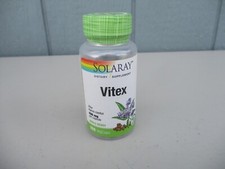 Solaray Vitex Agnus-castus 400 mg Whole Berry 100 VegaCaps Use by 07/24 Sealed