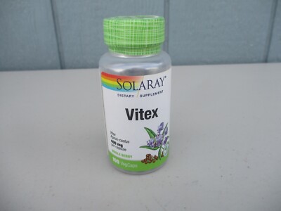 Solaray Vitex Agnus-castus 400 mg Whole Berry 100 VegaCaps Use by 07/24 Sealed