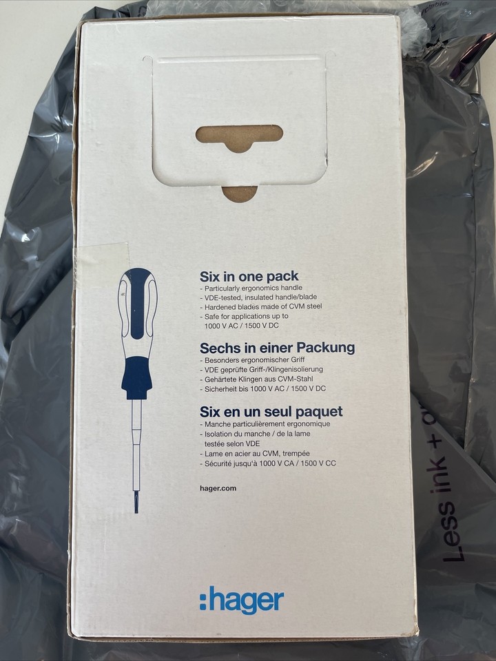 Hager Insulated Screwdrivers 6 peice set for Electricians eBay