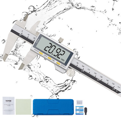 VEVOR 6'' 150mm Digital Vernier Caliper Stainless Steel Micrometer LCD Guage Tool