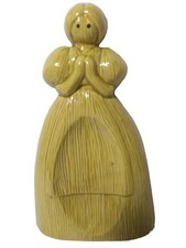 Vintage Spoon Rest Corn Husk Girl Doll Kitchen 1970's Ceramic