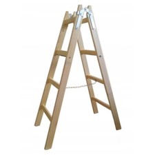 Malerleiter Holz Doppelstufenleiter Stehleiter Holzleiter Leiter 4 Sprossen 2x4