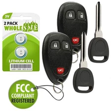 2 Replacement For 07 08 09 10 11 12 13 Chevrolet Silverado Key + Fob Remote