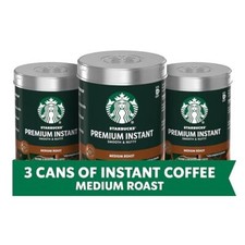 Starbucks Premium Instant Coffee Medium Roast 100 Arabica Beans 3 Pack 3.17 ...