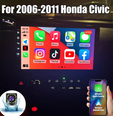 10.1'' Android 13 Car Radio Stereo GPS Player Carplay For 2006-2011 Honda Civic