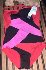 Jag NWT One-Piece Classy Swimsuit Multi-color Tummy Control 6ESS0130 628 Size 8