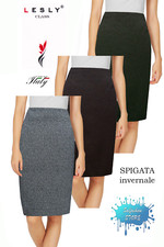 Gonna invernale tubino elastica SPIGATA made in Italy LESLY Class
