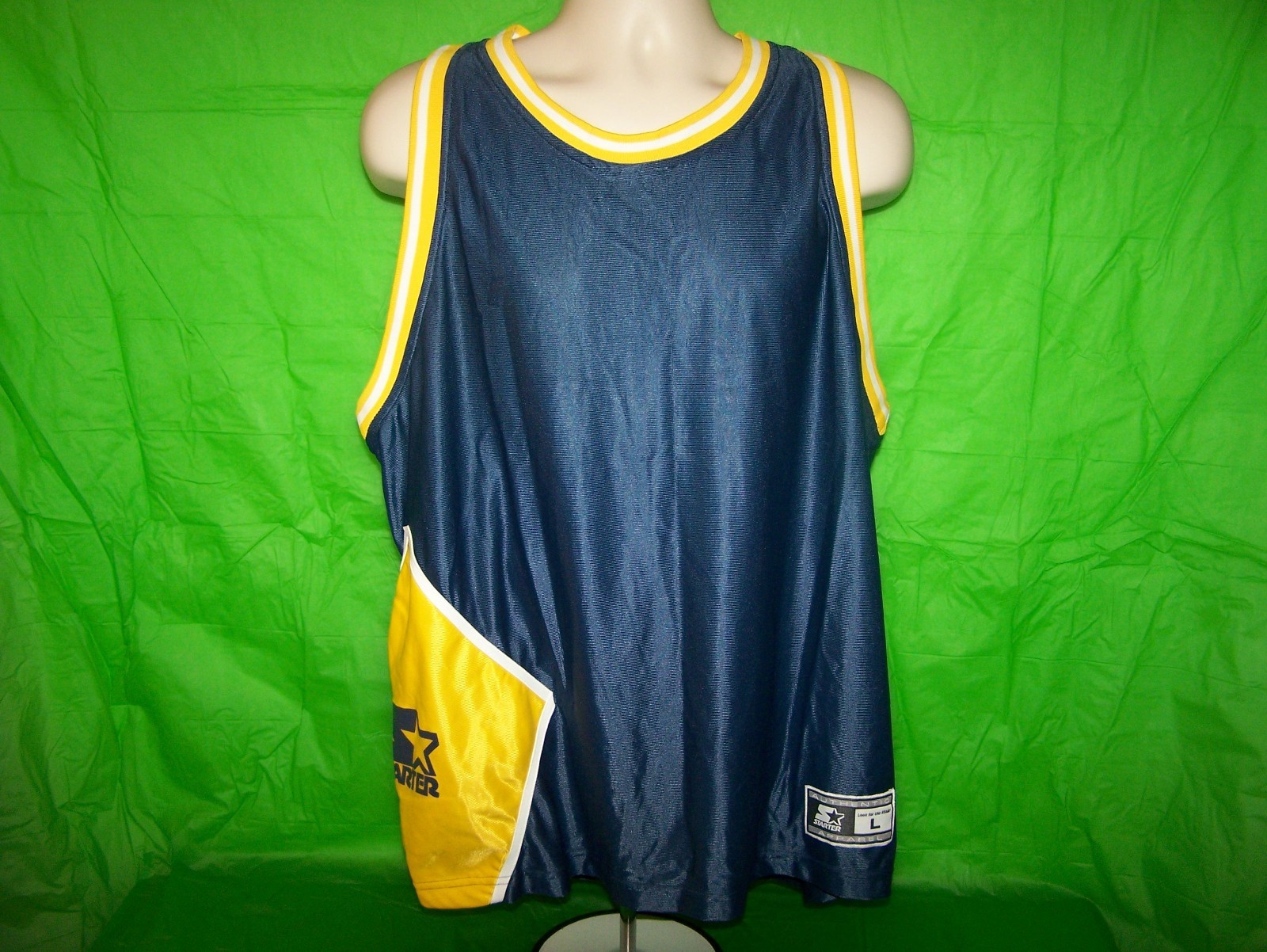 STARTER Basketball Jersey Large Vintage 1990s Blue/Ye… Gem