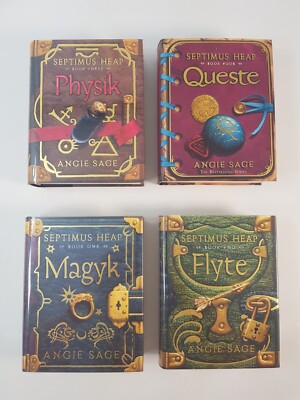 Septimus Heap Books 1 2 3 4 Angie Sage Magyk Flyte Physik Queste Fantasy HB