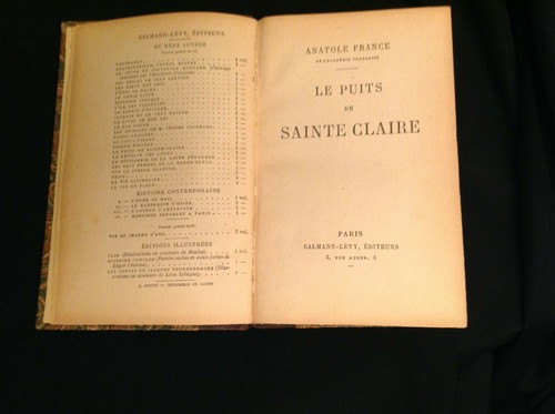 Anatole France, Le Puits de Sainte Claire FIRST EDITION Calmann-Levy 1895 - Picture 9 of 12