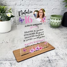 16th Birthday Gift Heart Photo Custom Personalised Gift Acrylic Plaque