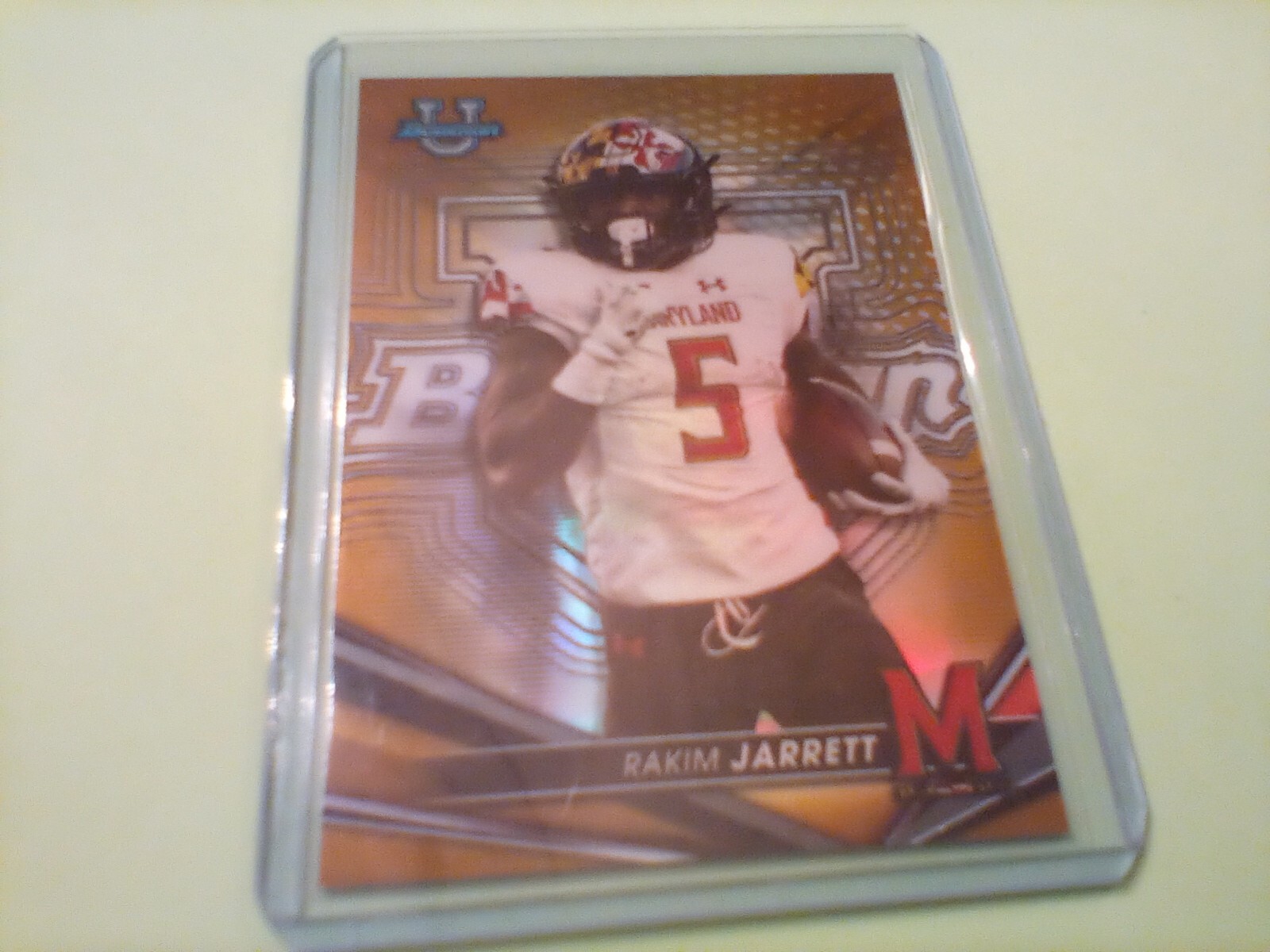 2022 BOWMANS BEST U Football 13/50 GOLD Parallel RAKIM JARRETT Maryland