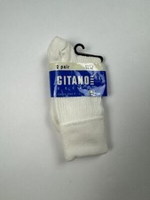 NEW Vintage Gitano Socks 2 Pairs Women  s Sz 9-11 White NOS Vtg Made In USA
