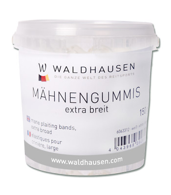 Waldhausen Mähnengummis extra breit in Eimer, transparent 150g