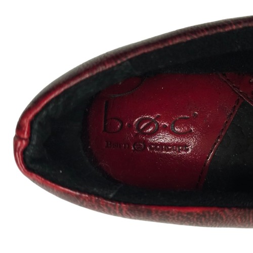 BOC Slip On Clogs Faux Leather Womens Size 6.5 Red Distressed Shoes C16866 - Picture 9 of 12