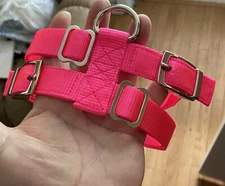 HEAVY DUTY Adjustable Hog (PIG) Harness W/ Matching Leash Double Bar Buckle USA