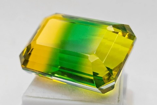 Natural Bi-Colour Ametrine Superb Emerald Cut 87-88 Ct Certified Gemstone KH964 - Picture 8 of 11