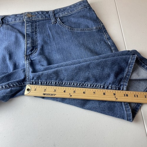 Riders by Lee Jean Shorts Womens Mid Rise Bermuda Blue Stretch Denim Waist 32" - Picture 7 of 7